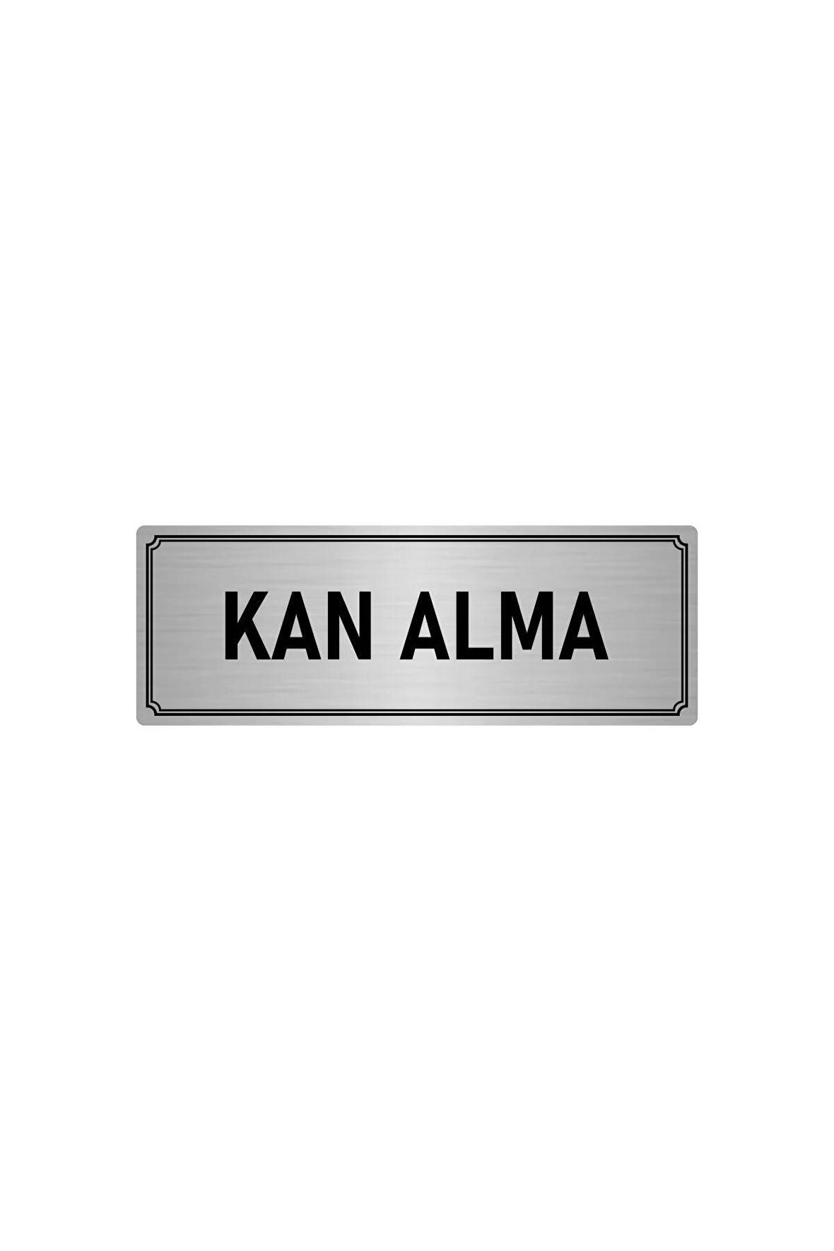Metal Yönlendirme Levhası, Departman Kapı Isimliği Kan Alma 5x20 Cm Gümüş Renk