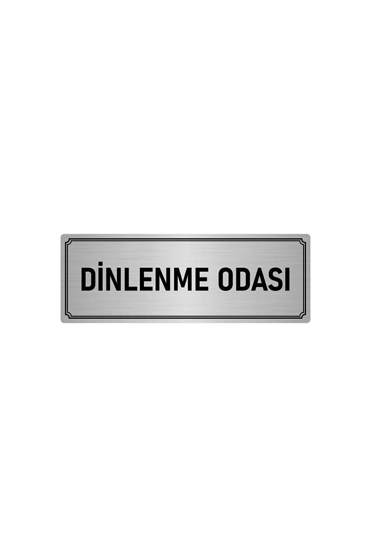 Metal Yönlendirme Levhası, Departman Kapı Isimliği Dinlenme Odası 5x20 Cm Gümüş Renk