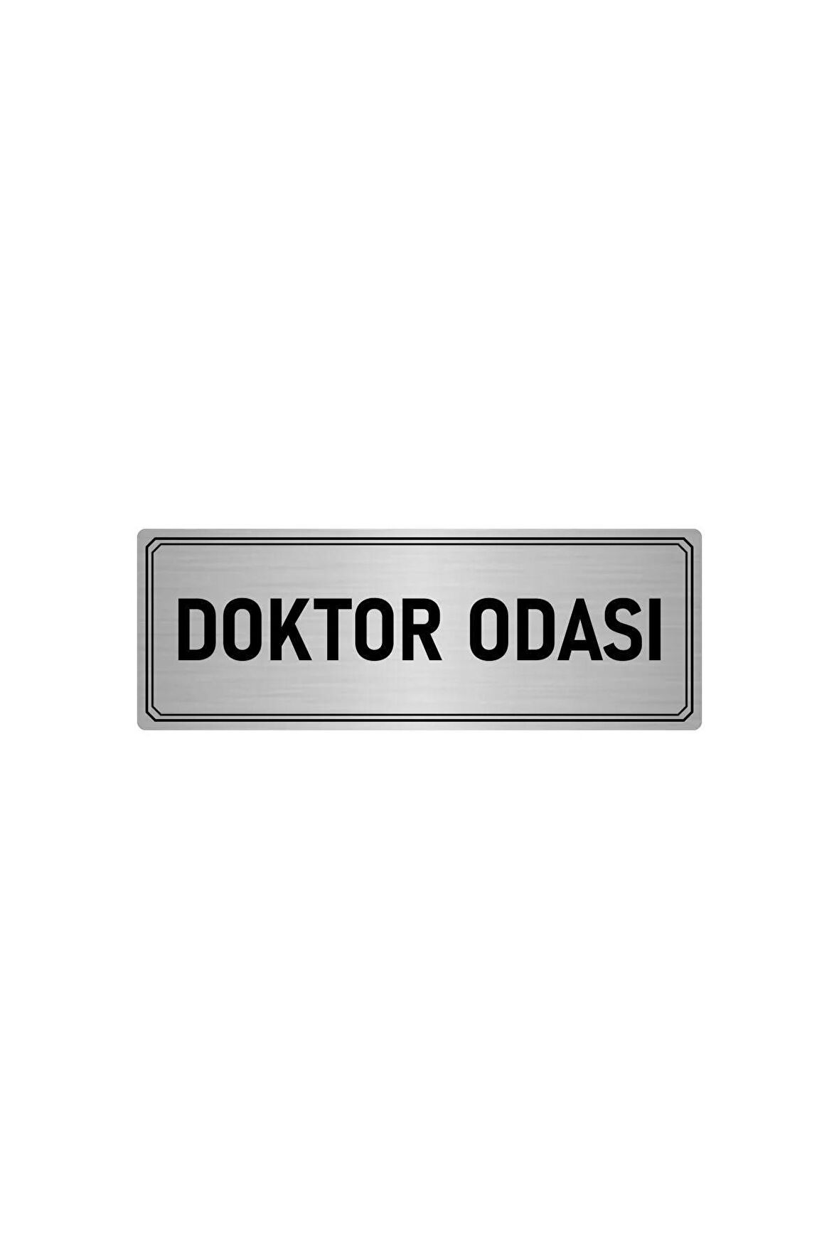 Metal Yönlendirme Levhası, Departman Kapı Isimliği Doktor Odası 7x20 Cm Gümüş Renk