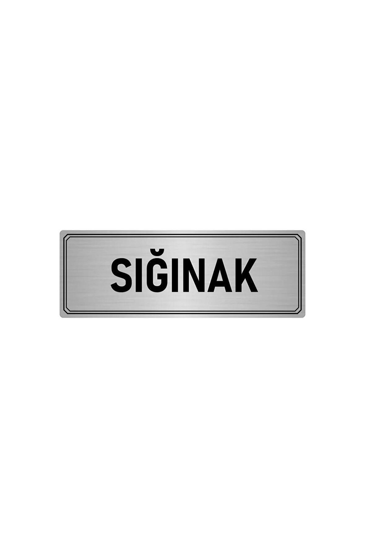 Metal Yönlendirme Levhası, Departman Kapı Isimliği Sığınak 7x20 Cm Gümüş Renk