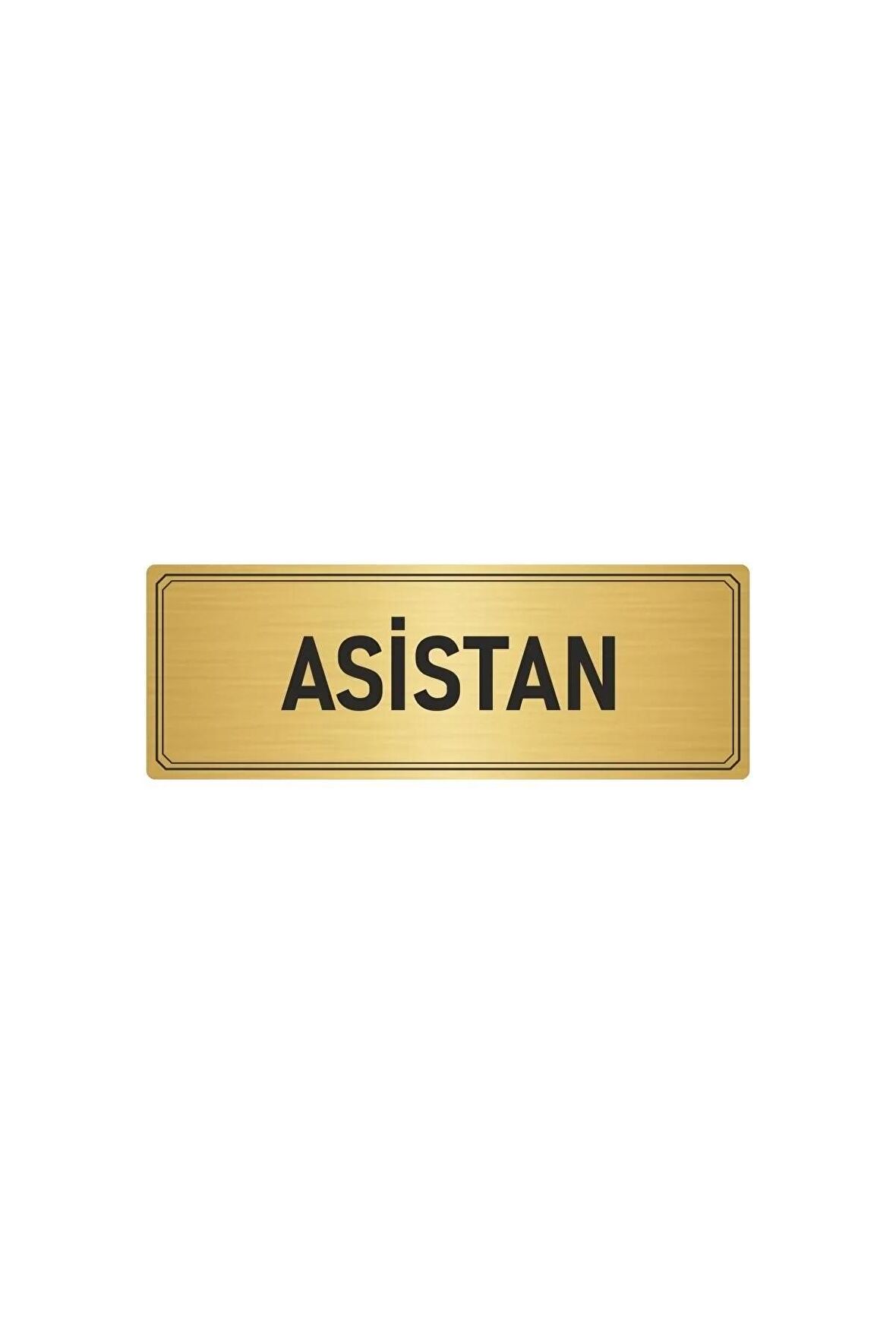 Metal Yönlendirme Levhası, Departman Kapı Isimliği Asistan 10x20 Cm Altın Renk