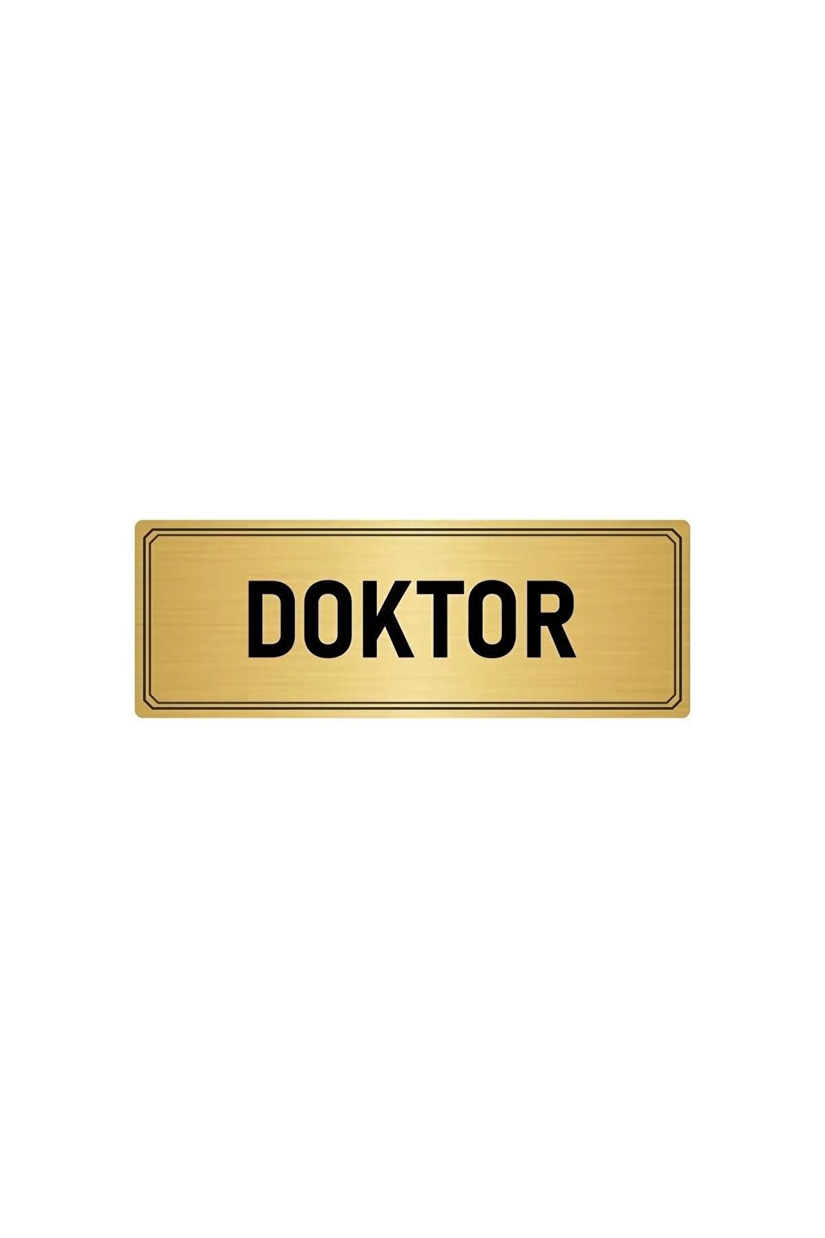 Metal Yönlendirme Levhası, Departman Kapı Isimliği Doktor 7x20 Cm Altın Renk