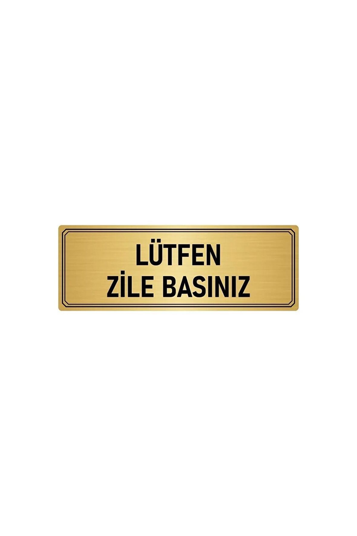Metal Yönlendirme Levhası, Departman Kapı Isimliği Lütfen Zile Basınız 10x20 Cm Altın Renk
