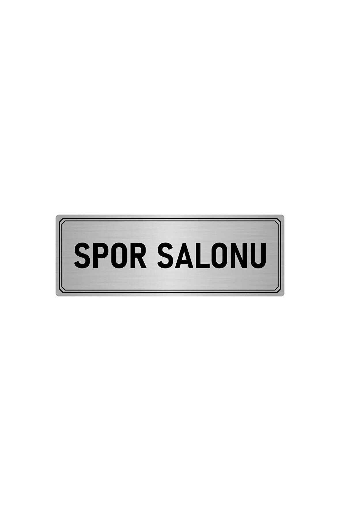 Metal Yönlendirme Levhası, Departman Kapı Isimliği Spor Salonu 10x20 Cm Gümüş Renk