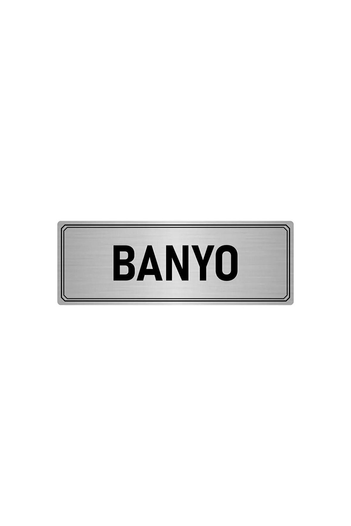 Metal Yönlendirme Levhası, Departman Kapı Isimliği Banyo 7x20 Cm Gümüş Renk