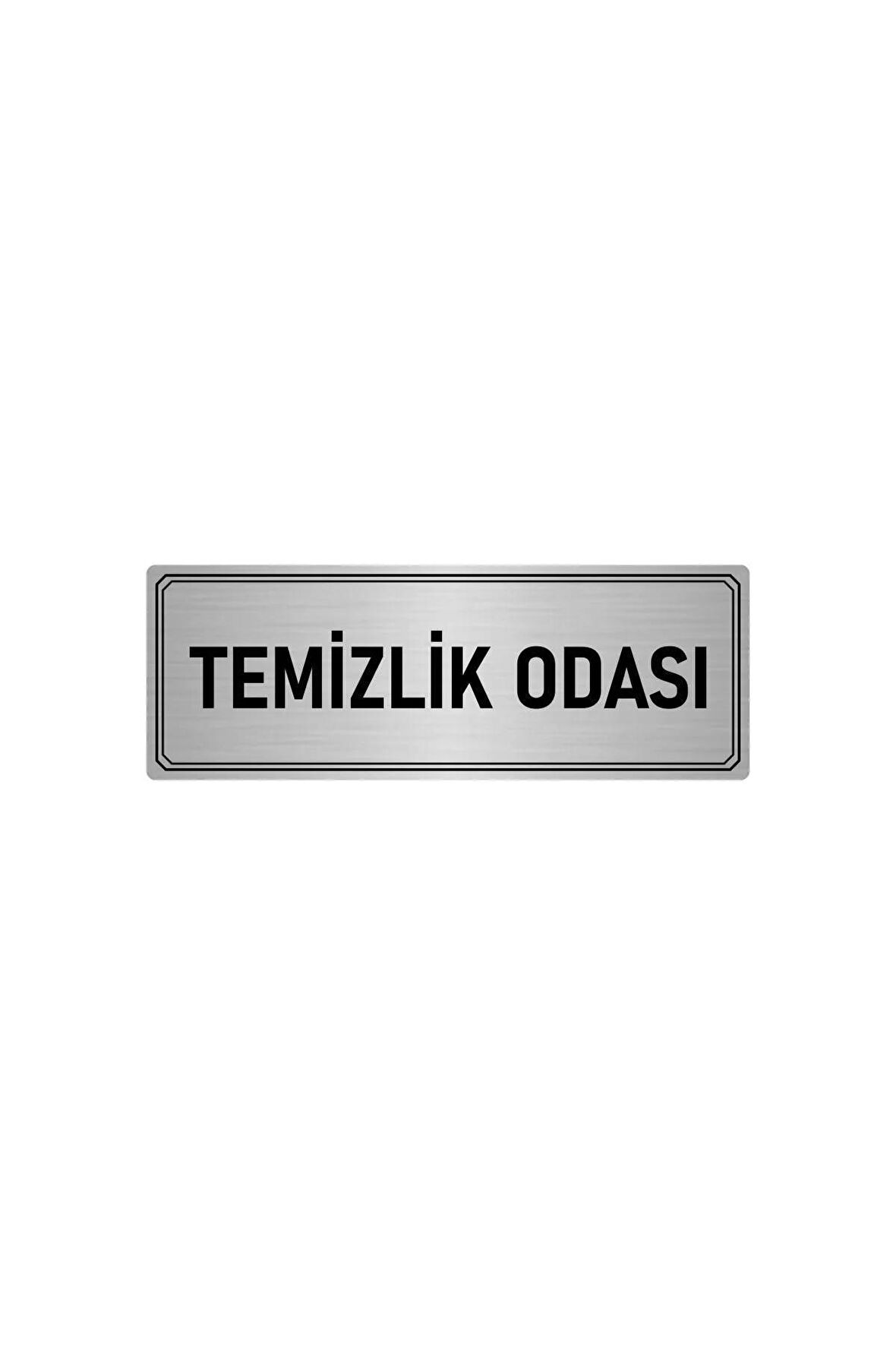 Metal Yönlendirme Levhası, Departman Kapı Isimliği Temizlik Odası 7x20 Cm Gümüş Renk