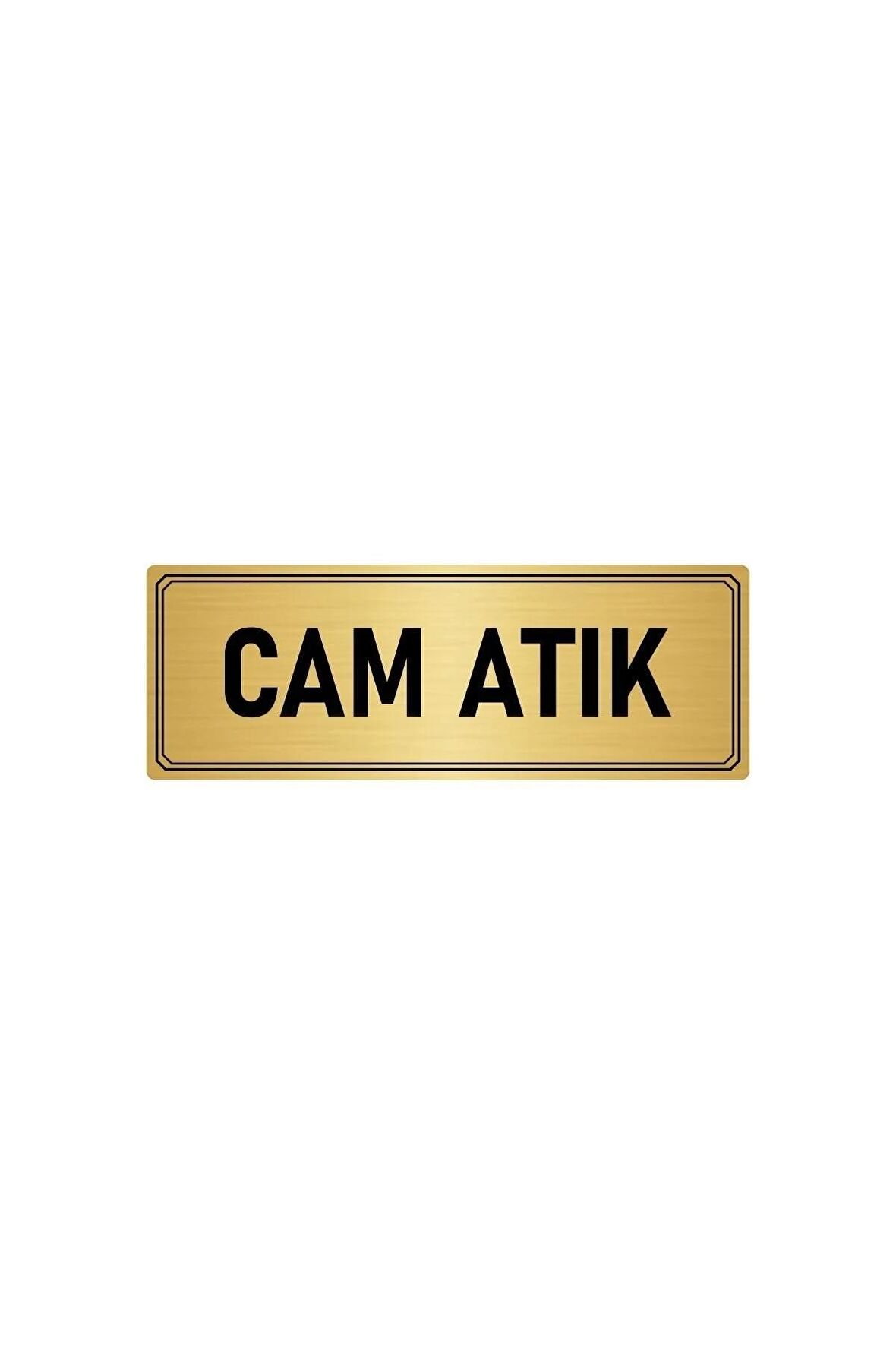 Metal Yönlendirme Levhası, Departman Kapı Isimliği Cam Atık 7x20 Cm Altın Renk