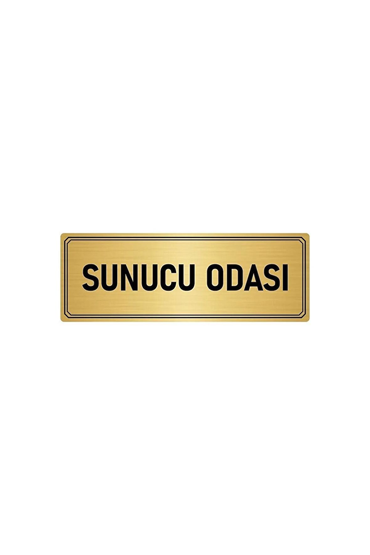 Metal Yönlendirme Levhası, Departman Kapı Isimliği Sunucu Odası 10x20 Cm Altın Renk