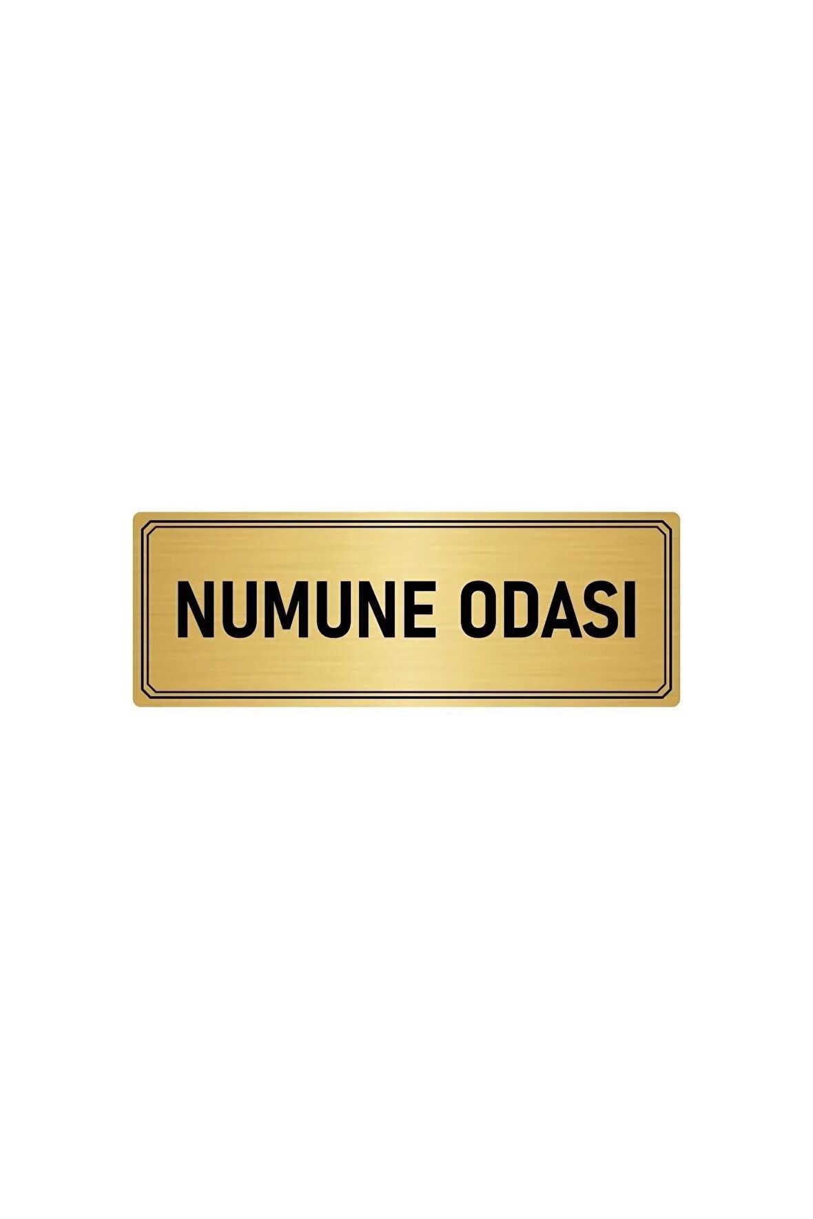 Metal Yönlendirme Levhası, Departman Kapı Isimliği Numune Odası 7x20 Cm Altın Renk