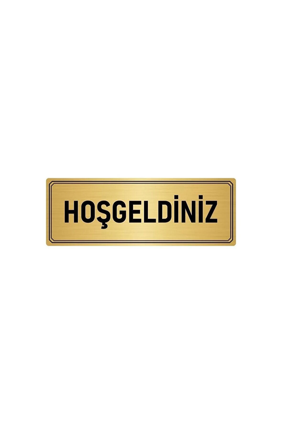Metal Yönlendirme Levhası, Departman Kapı Isimliği Hoşgeldiniz 7x20 Cm Altın Renk