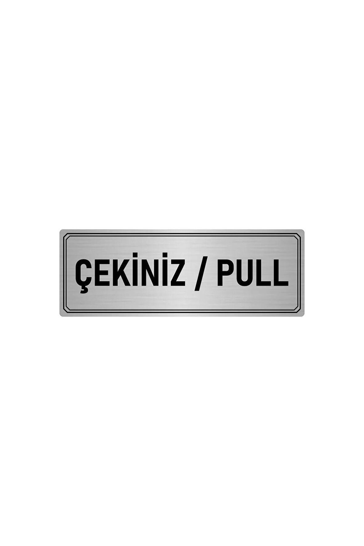 Metal Yönlendirme Levhası, Departman Kapı Isimliği Çekiniz/pull 7x20 Cm Gümüş Renk