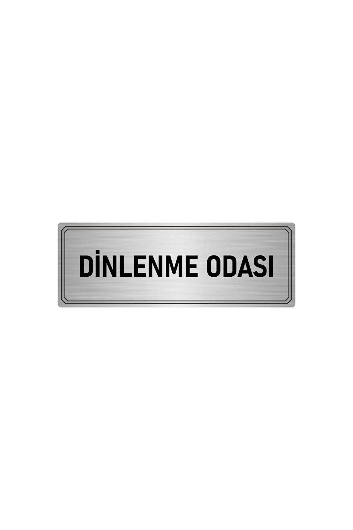Metal Yönlendirme Levhası, Departman Kapı Isimliği Dinlenme Odası 7x20 Cm Gümüş Renk