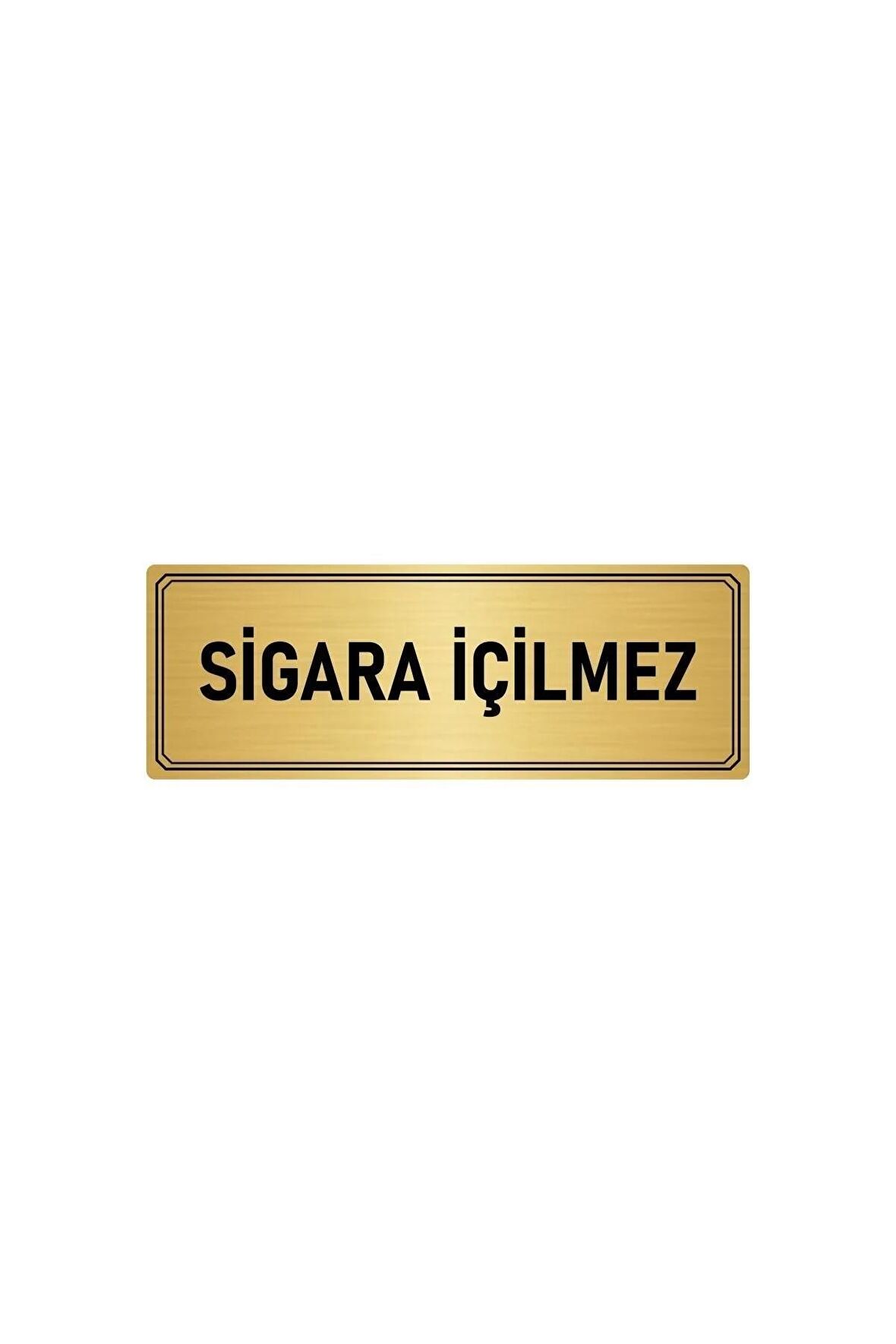Metal Yönlendirme Levhası, Departman Kapı Isimliği Sigara Içilmez 7x20 Cm Altın Renk