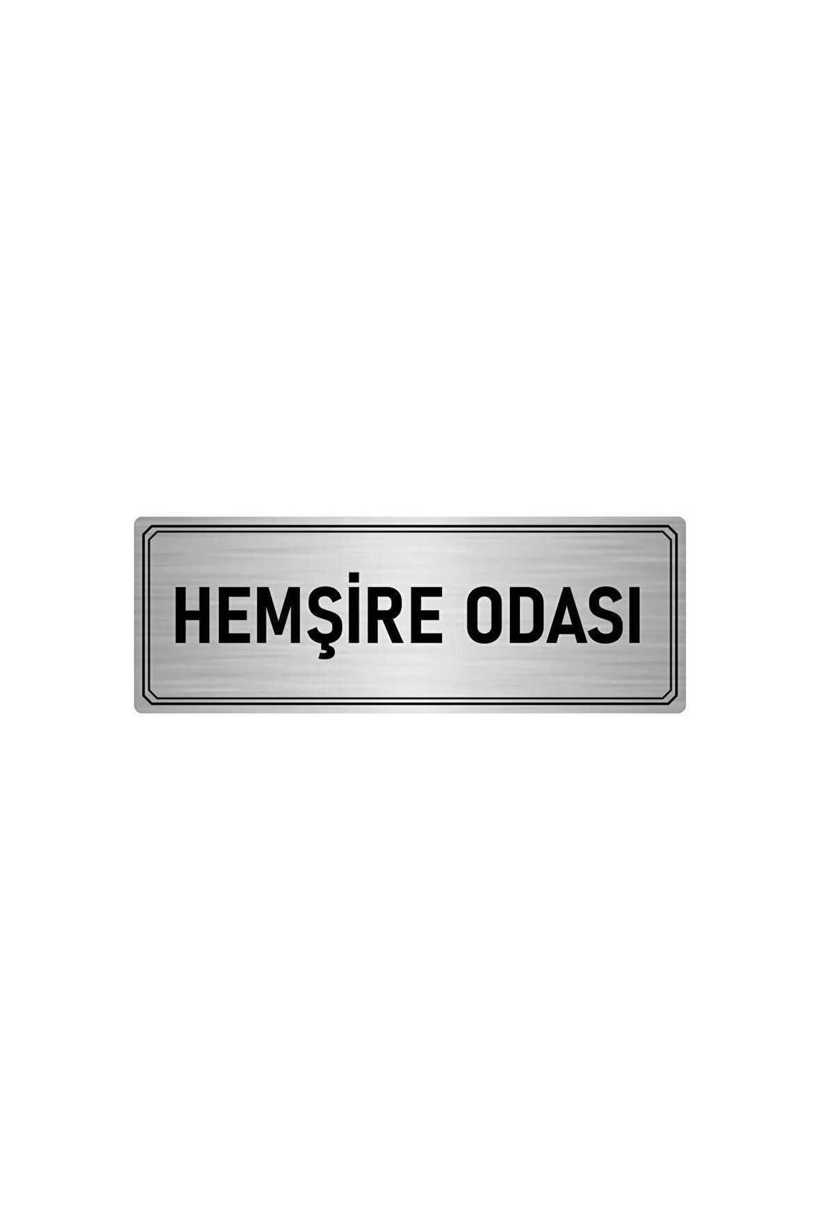 Metal Yönlendirme Levhası, Departman Kapı Isimliği Hemşire Odası 7x20 Cm Gümüş Renk