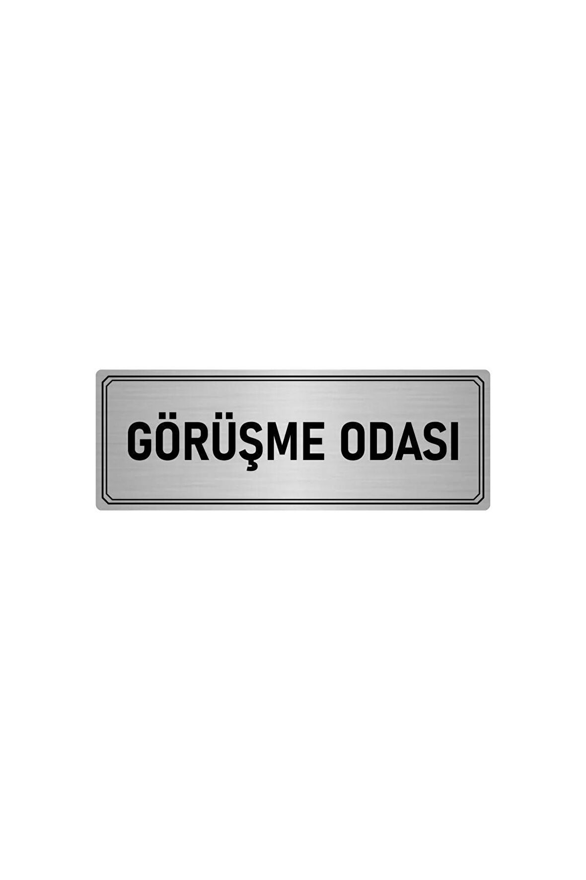 Metal Yönlendirme Levhası, Departman Kapı Isimliği Görüşme Odası 7x20 Cm Gümüş Renk