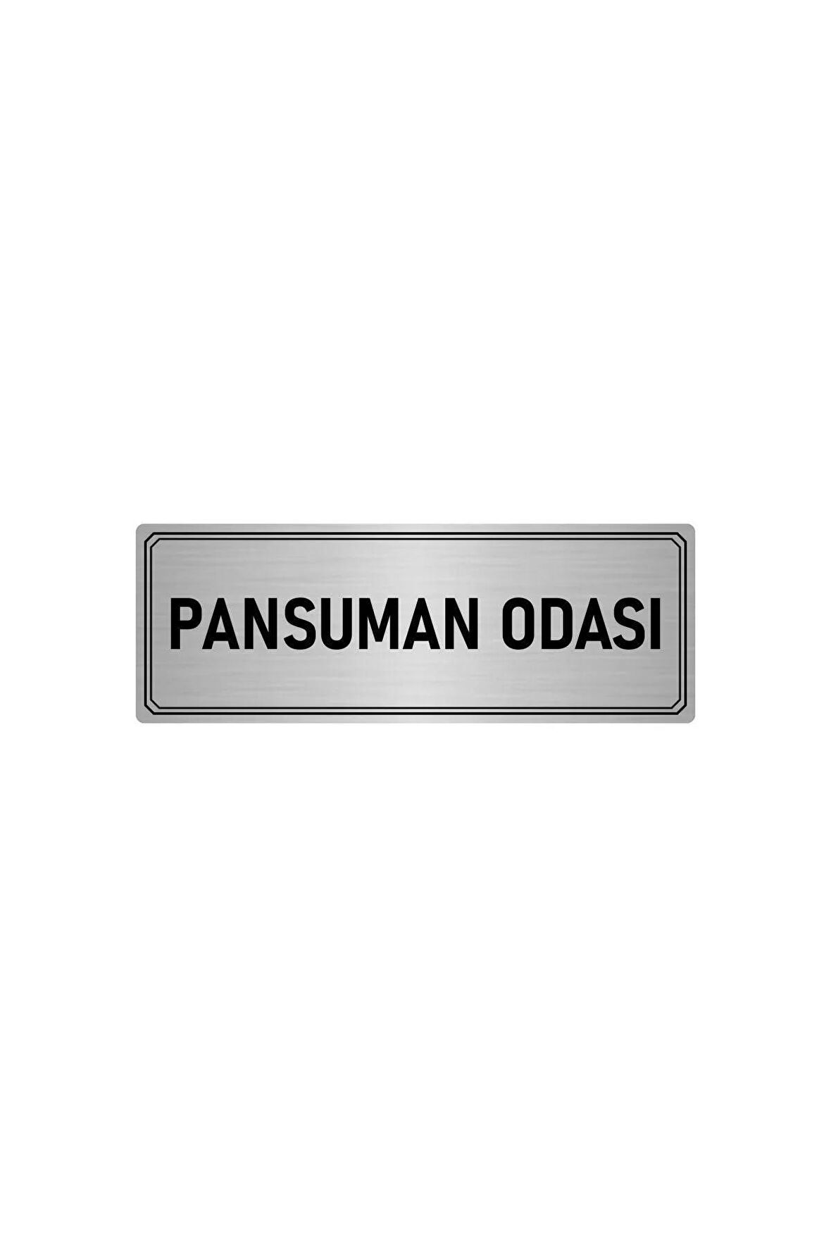 Metal Yönlendirme Levhası, Departman Kapı Isimliği Pansuman Odası 10x20 Cm Gümüş Renk