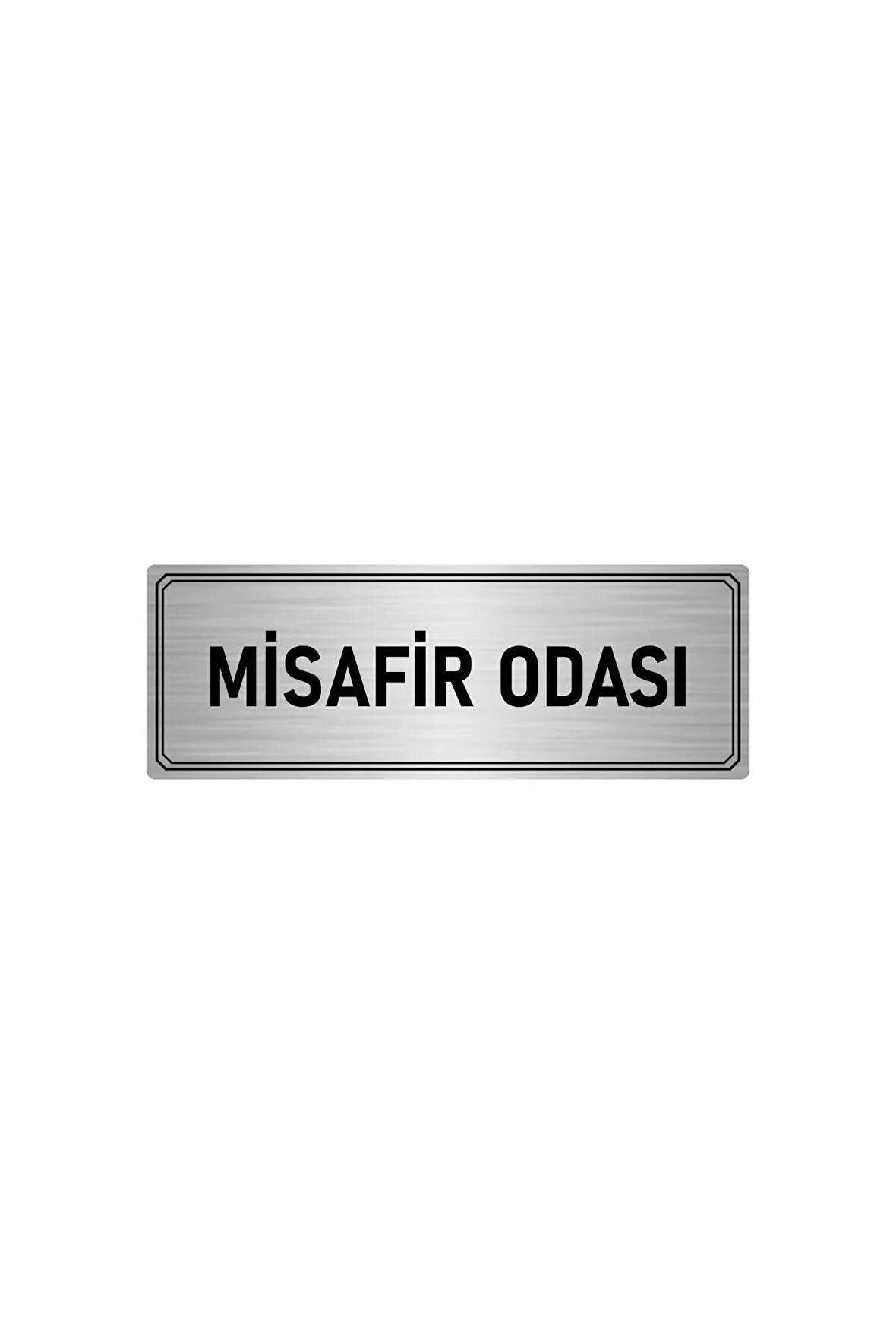 Metal Yönlendirme Levhası, Departman Kapı Isimliği Misafir Odası 10x20 Cm Gümüş Renk