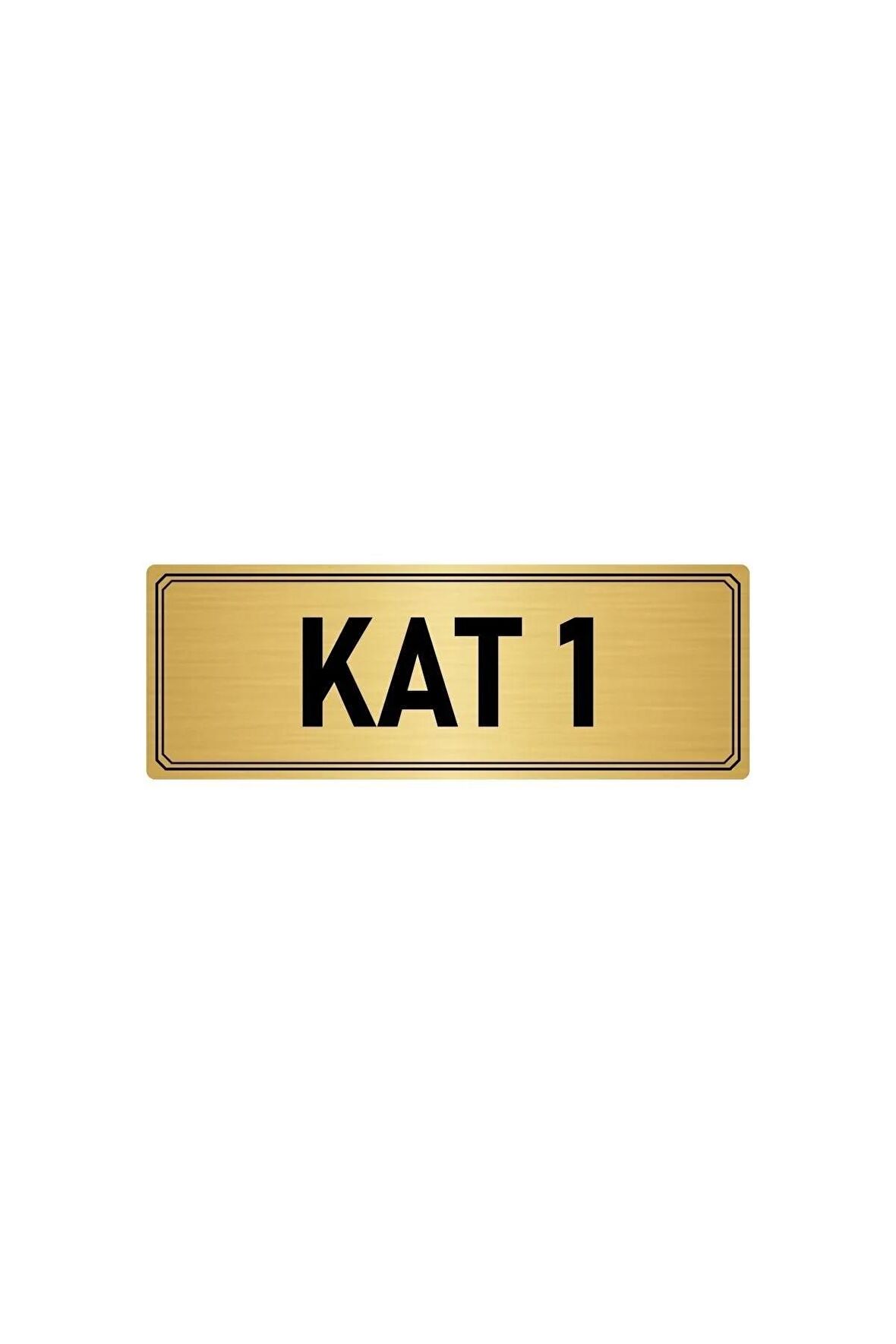 Metal Yönlendirme Levhası, Departman Kapı Isimliği Kat 1 5x20 Cm Altın Renk