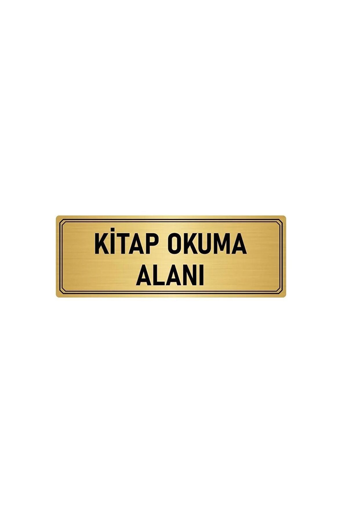 Metal Yönlendirme Levhası, Departman Kapı Isimliği Kitap Okuma Alanı 5x20 Cm Altın Renk