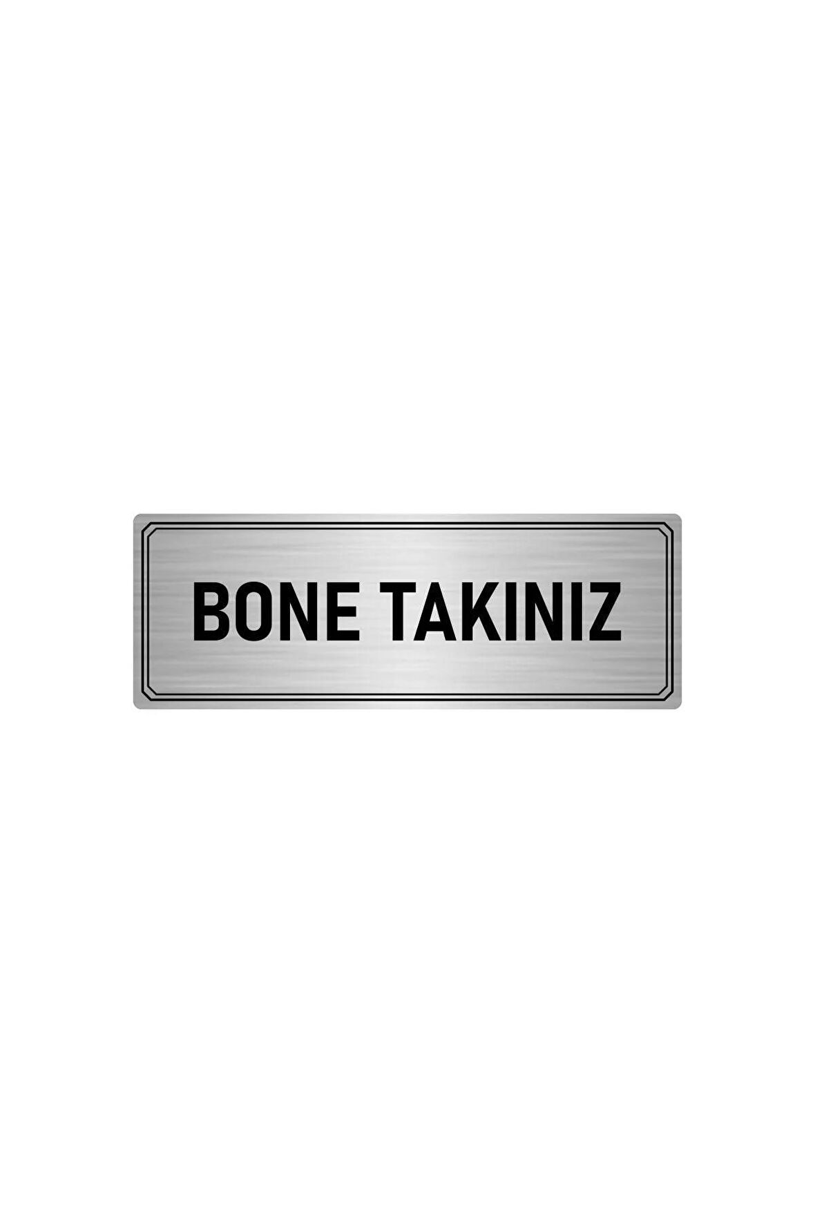 Metal Yönlendirme Levhası, Departman Kapı Isimliği Bone Takınız 5x20 Cm Gümüş Renk