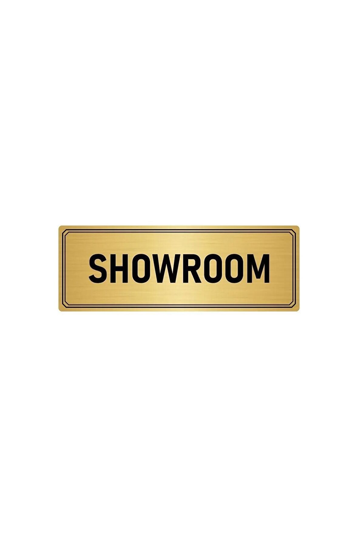 Metal Yönlendirme Levhası, Departman Kapı Isimliği Showroom 5x20 Cm Altın Renk