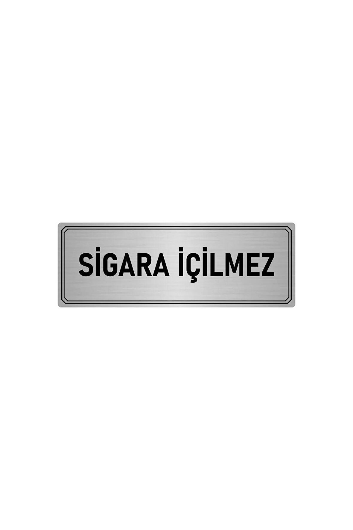 Metal Yönlendirme Levhası, Departman Kapı Isimliği Sigara Içilmez 5x20 Cm Gümüş Renk