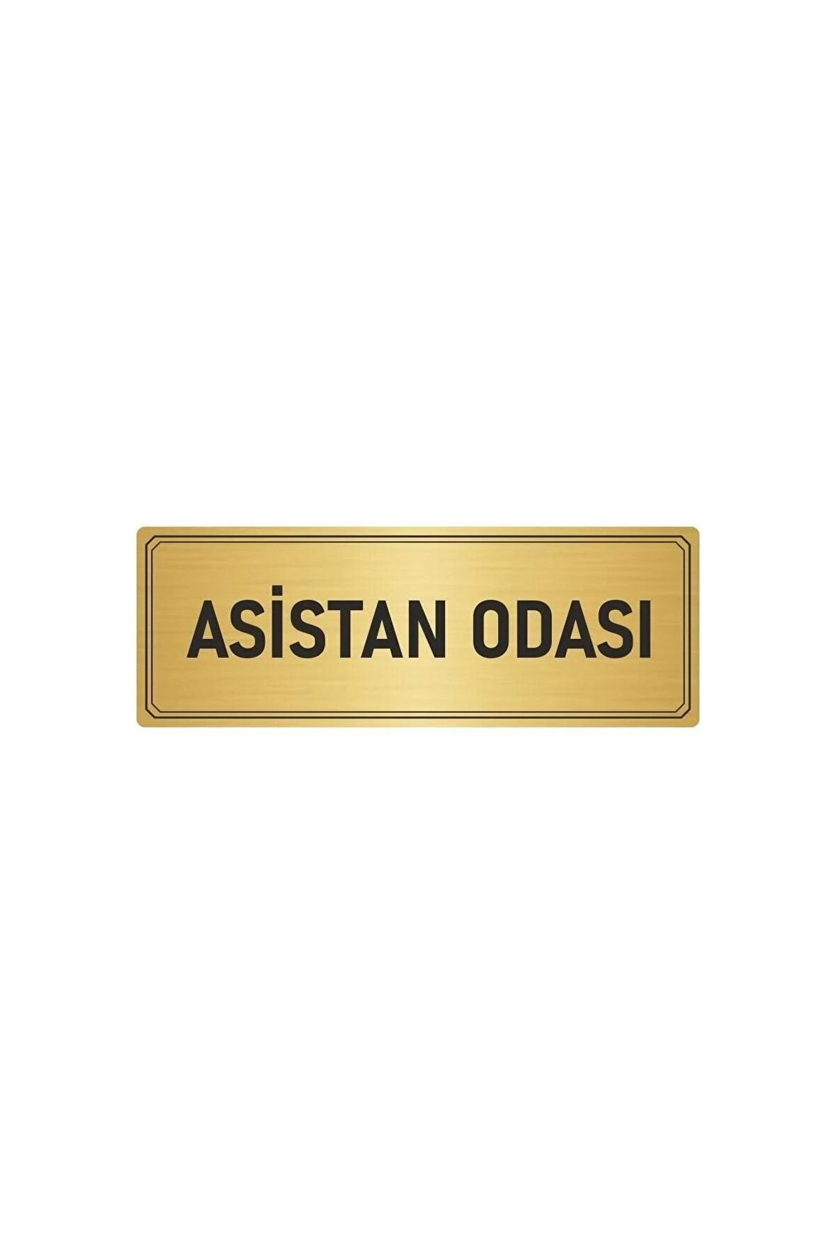 Metal Yönlendirme Levhası, Departman Kapı Isimliği Asistan Odası 5x20 Cm Altın Renk