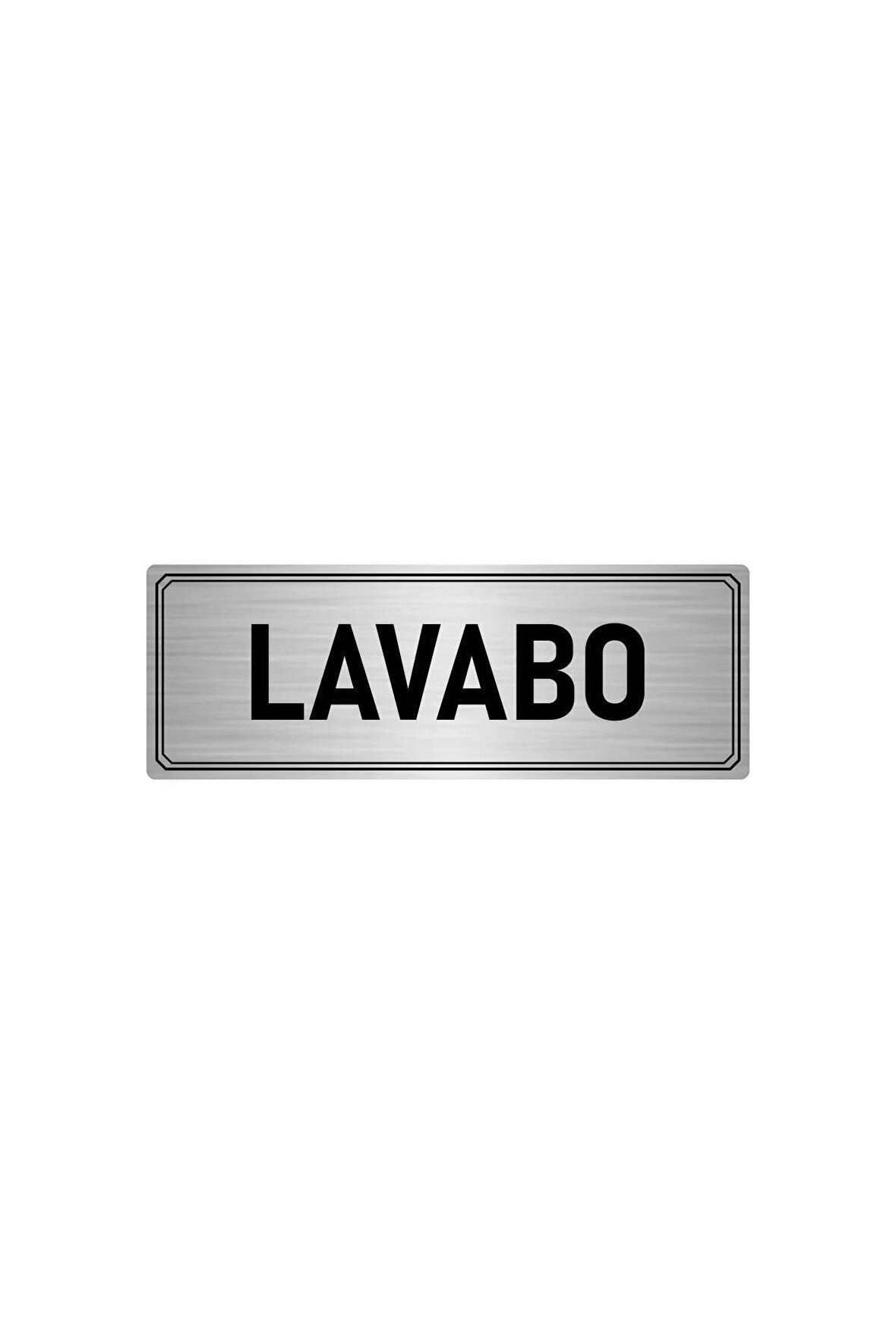 Metal Yönlendirme Levhası, Departman Kapı Isimliği Lavabo 5x20 Cm Gümüş Renk