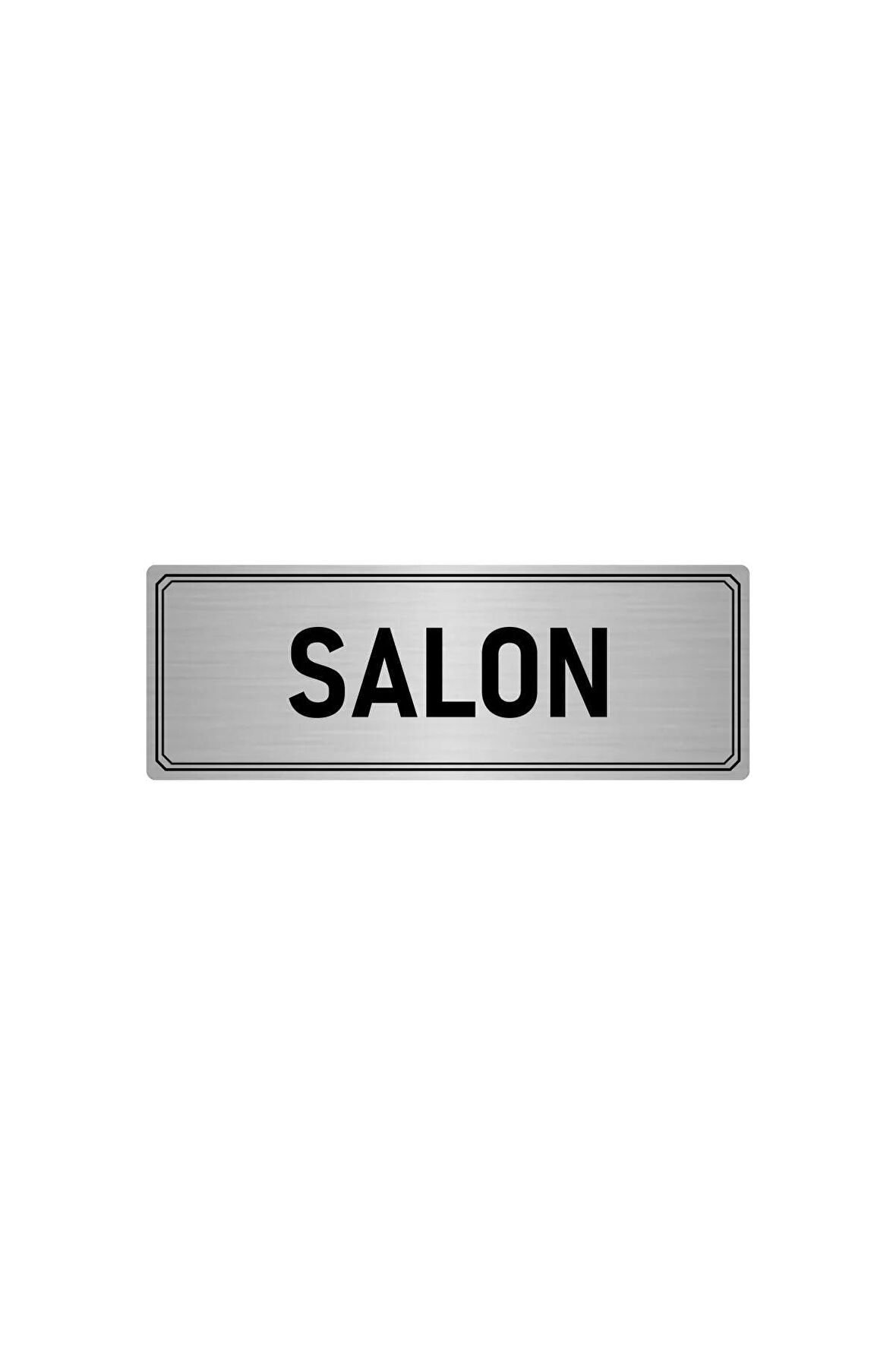Metal Yönlendirme Levhası, Departman Kapı Isimliği Salon 5x20 Cm Gümüş Renk