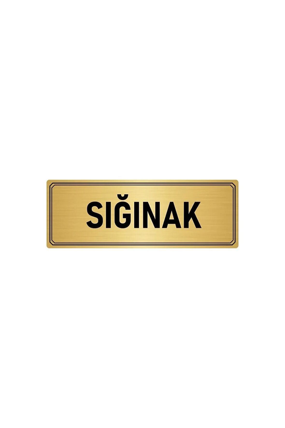 Metal Yönlendirme Levhası, Departman Kapı Isimliği Sığınak 5x20 Cm Altın Renk