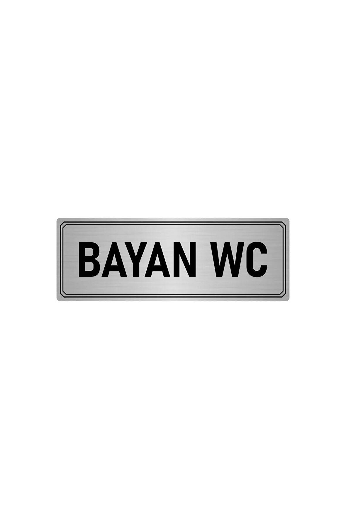 Metal Yönlendirme Levhası, Departman Kapı Isimliği Wc 5x20 Cm Gümüş Renk