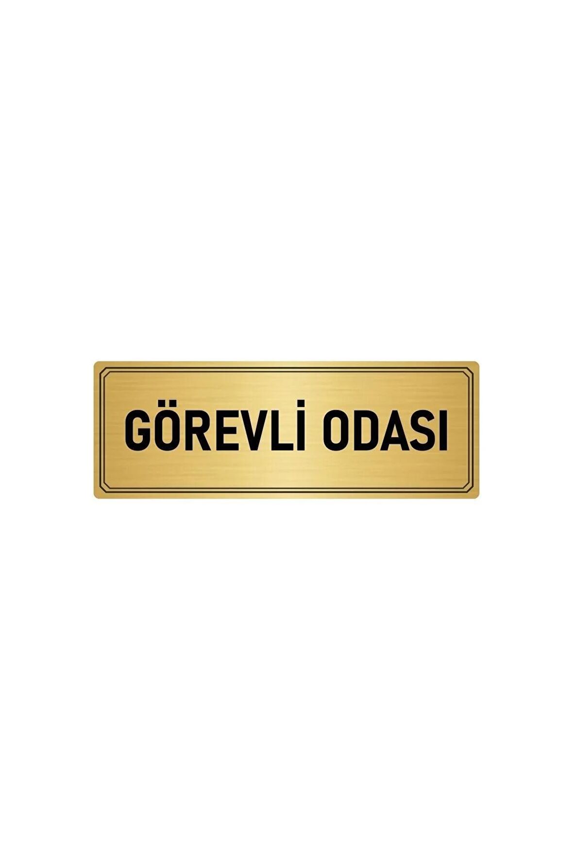 Metal Yönlendirme Levhası, Departman Kapı Isimliği Görevli Odası 5x20 Cm Altın Renk