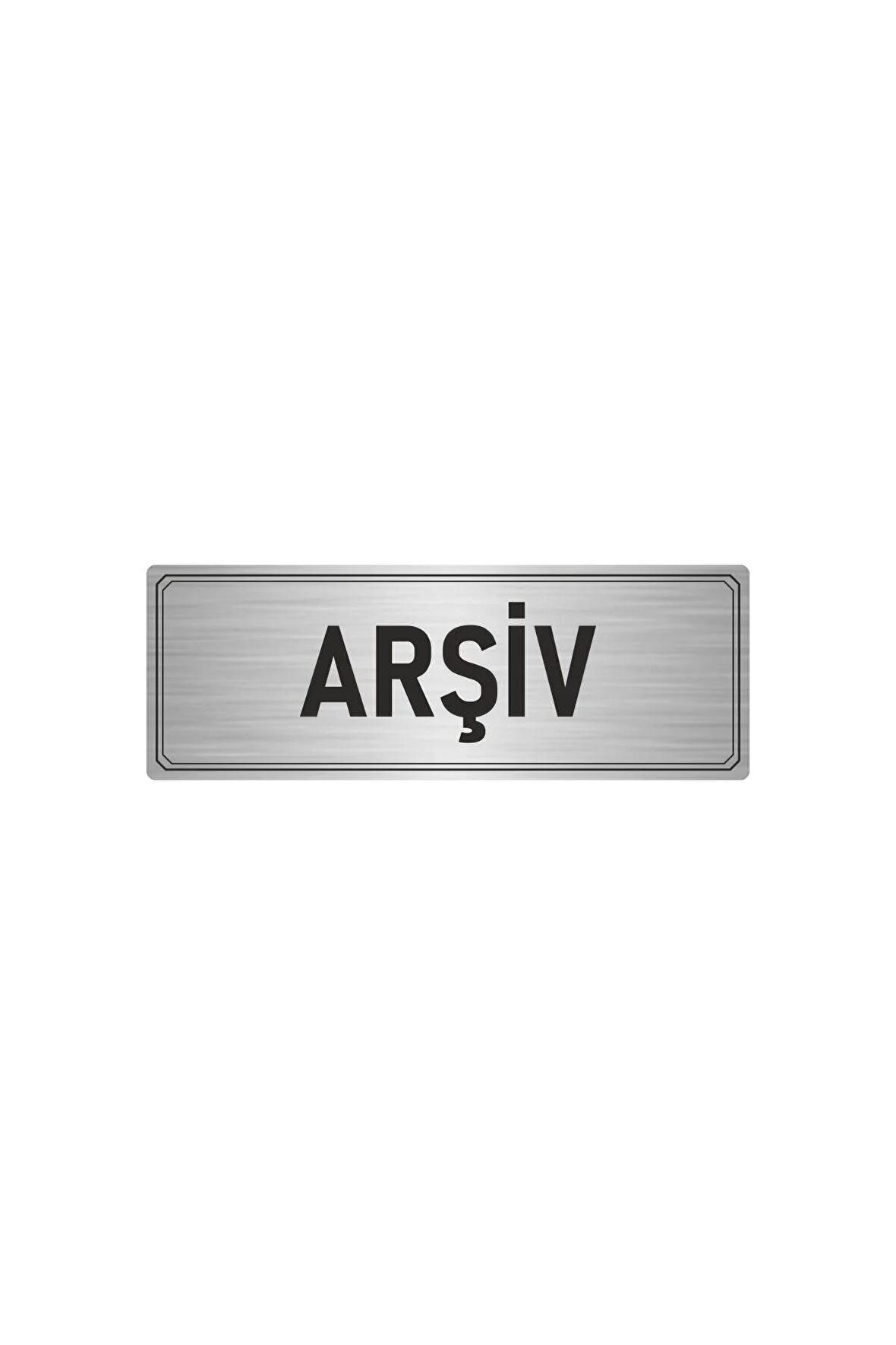 Metal Yönlendirme Levhası, Departman Kapı Isimliği Arşiv 5x20 Cm Gümüş Renk