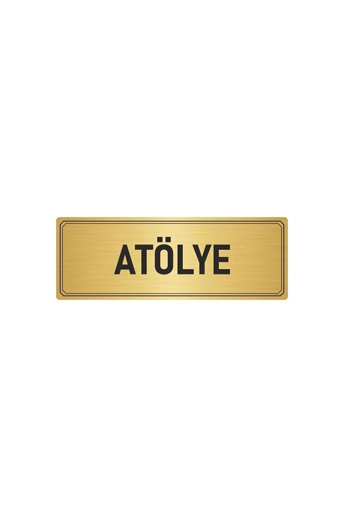 Metal Yönlendirme Levhası, Departman Kapı Isimliği Atölye 5x20 Cm Altın Renk