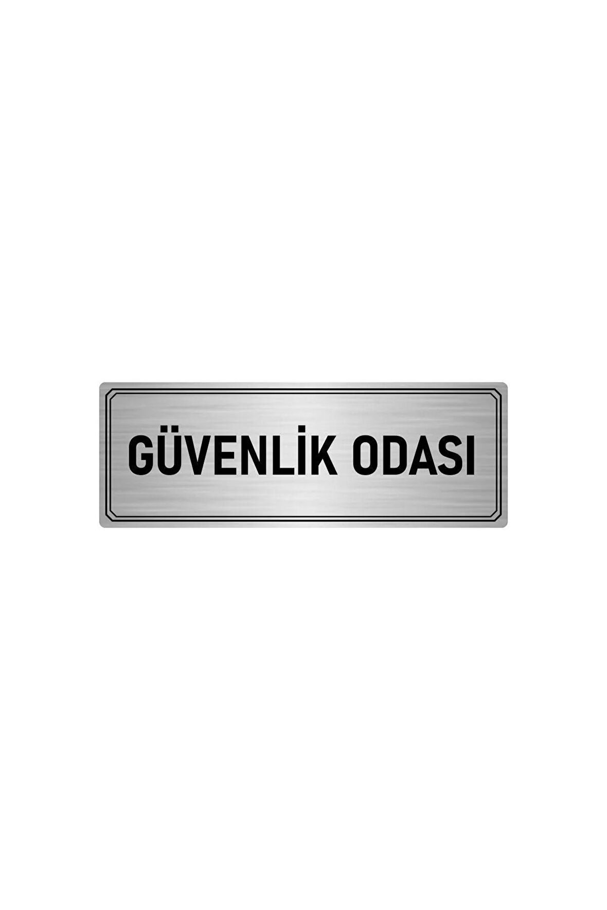 Metal Yönlendirme Levhası, Departman Kapı Isimliği Güvenlik Odası 5x20 Cm Gümüş Renk