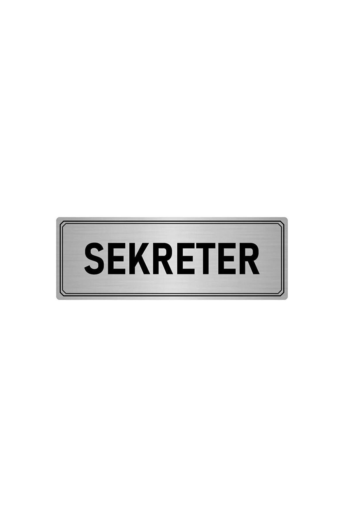 Metal Yönlendirme Levhası, Departman Kapı Isimliği Sekreter 5x20 Cm Gümüş Renk