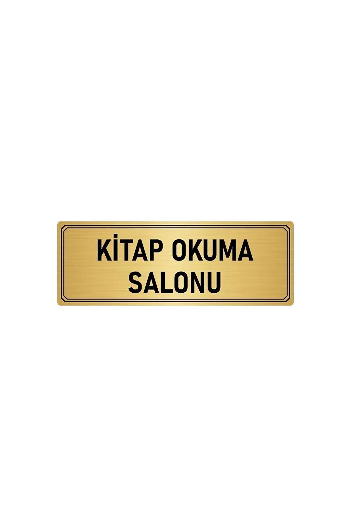 Metal Yönlendirme Levhası, Departman Kapı Isimliği Kitap Okuma Salonu 5x20 Cm Altın Renk