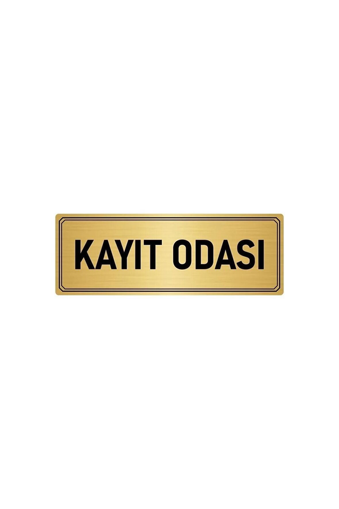 Metal Yönlendirme Levhası, Departman Kapı Isimliği Kayıt Odası 5x20 Cm Altın Renk
