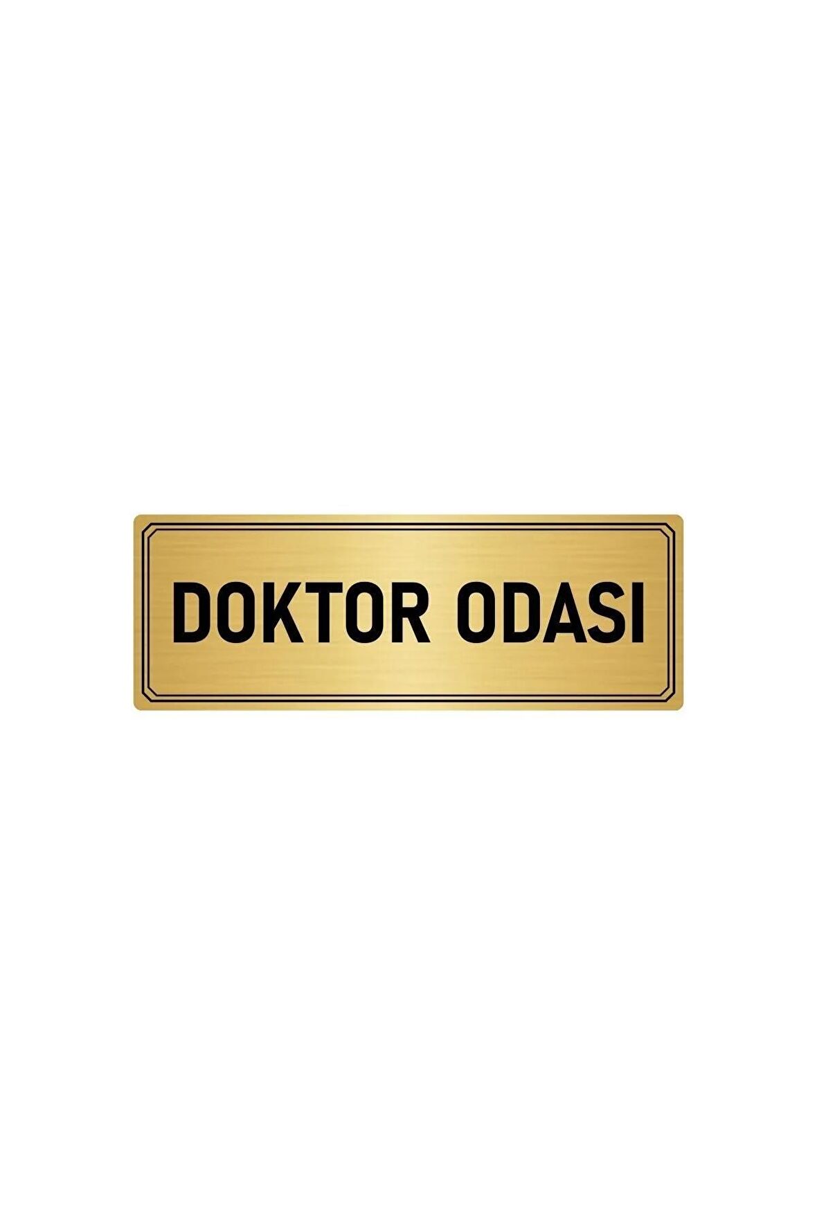 Metal Yönlendirme Levhası, Departman Kapı Isimliği Doktor Odası 5x20 Cm Altın Renk