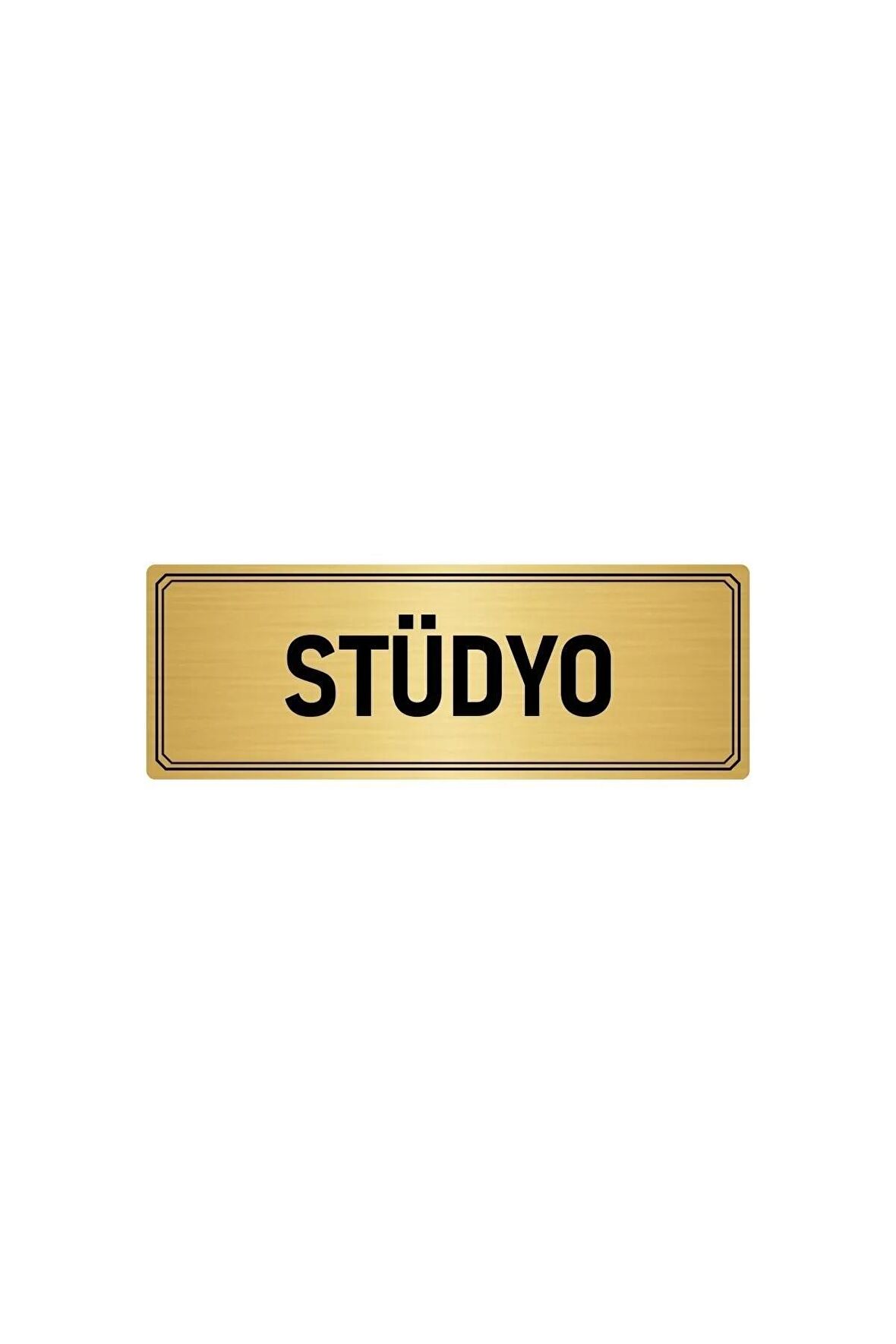 Metal Yönlendirme Levhası, Departman Kapı Isimliği Stüdyo 5x20 Cm Altın Renk