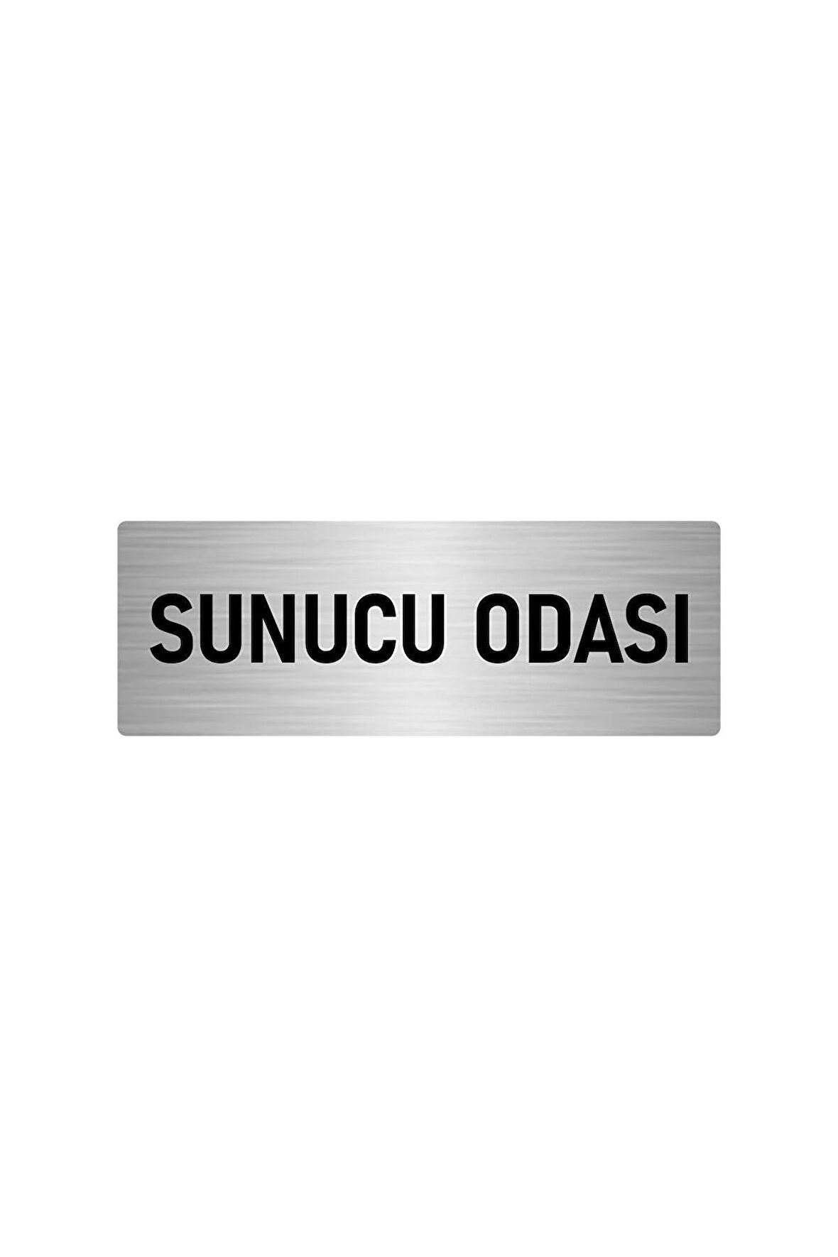 Metal Yönlendirme Levhası, Departman Kapı Isimliği Sunucu Odası 5x20 Cm Gümüş Renk