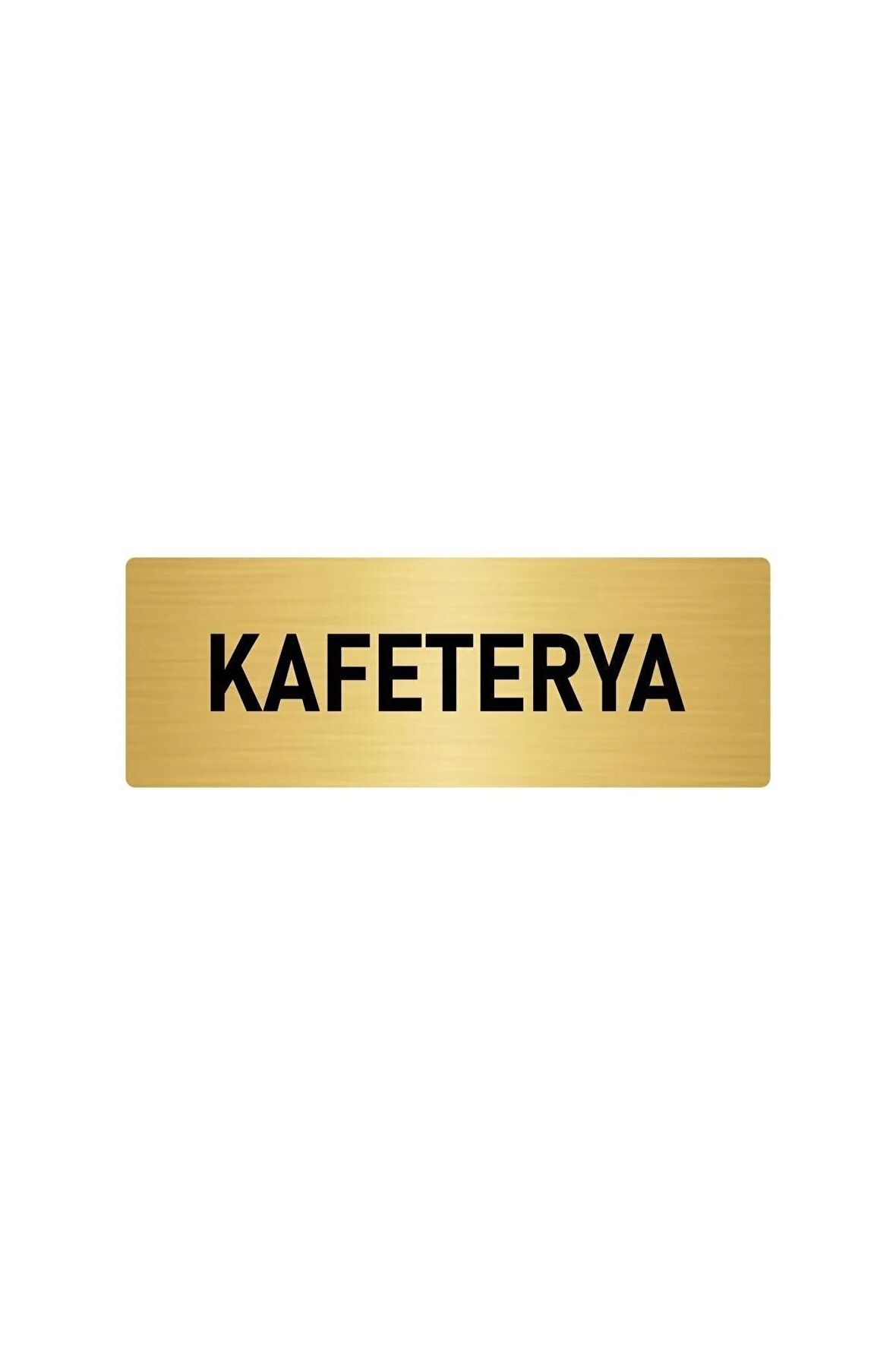 Metal Yönlendirme Levhası, Departman Kapı Isimliği Kafeterya 5x20 Cm Altın Renk