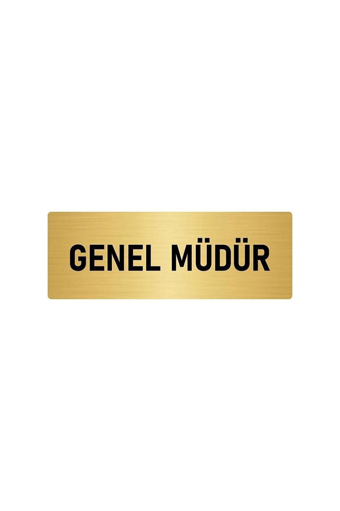 Metal Yönlendirme Levhası, Departman Kapı Isimliği Genel Müdür 5x20 Cm Altın Renk