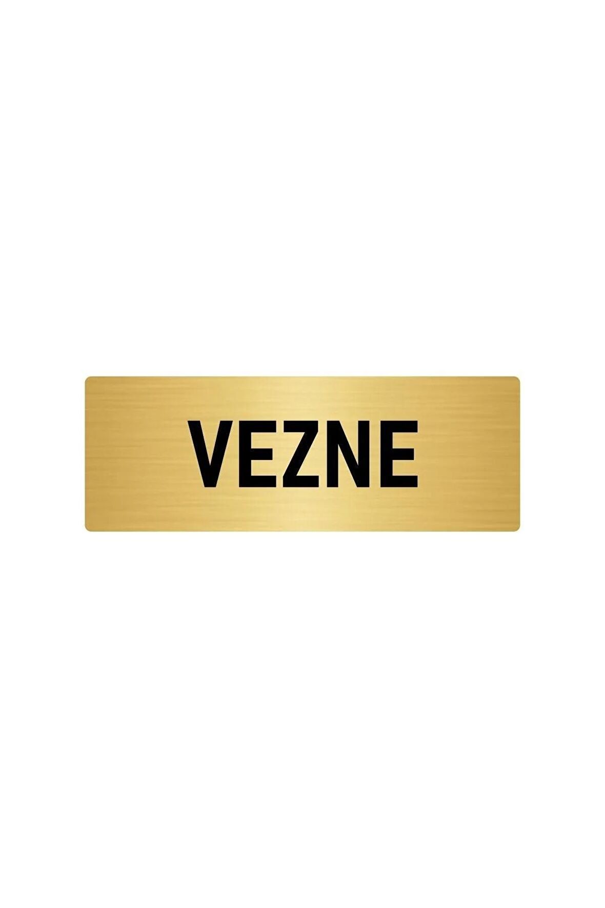 Metal Yönlendirme Levhası, Departman Kapı Isimliği Vezne 5x20 Cm Altın Renk