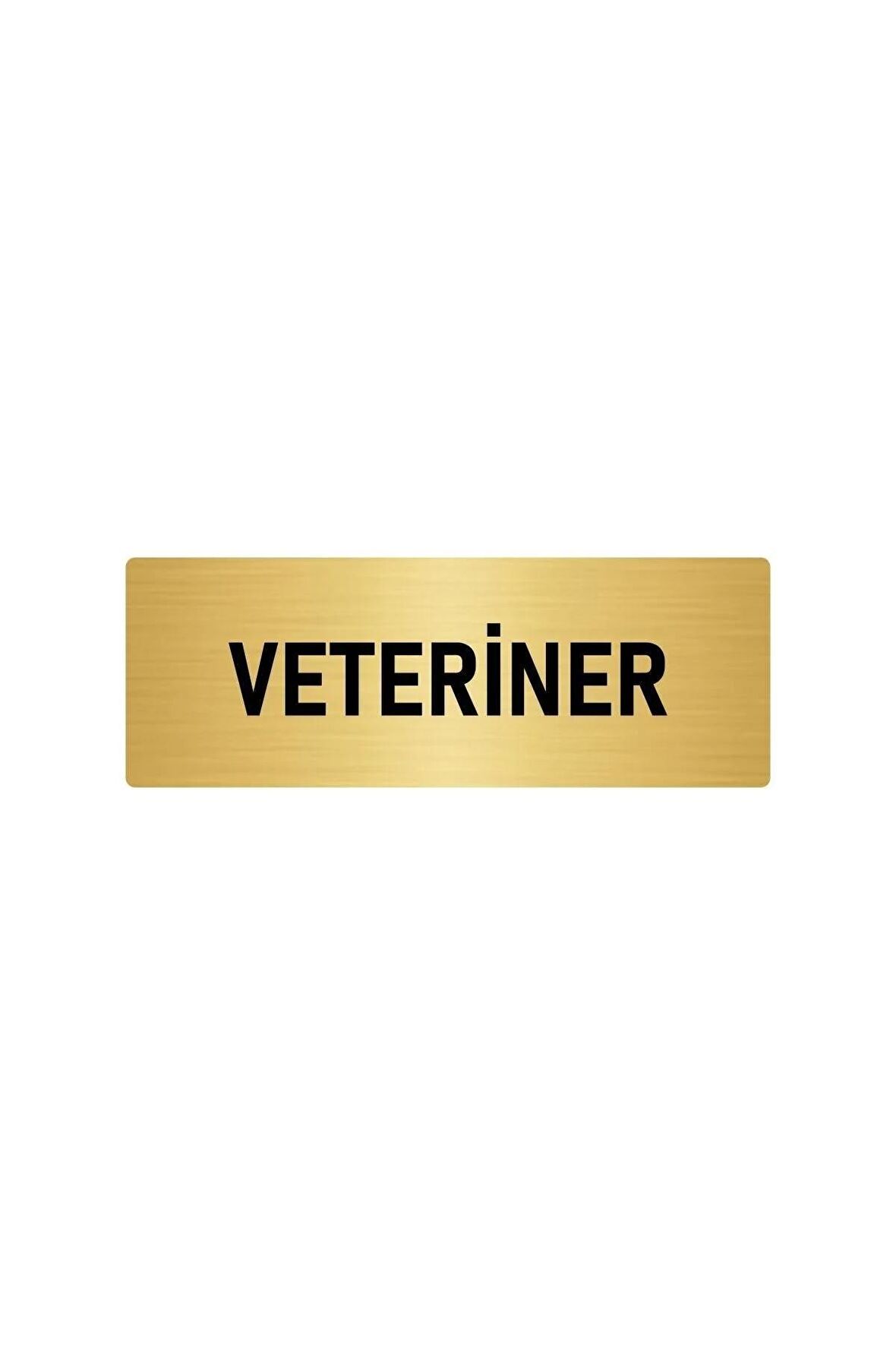 Metal Yönlendirme Levhası, Departman Kapı Isimliği Veteriner 5x20 Cm Altın Renk