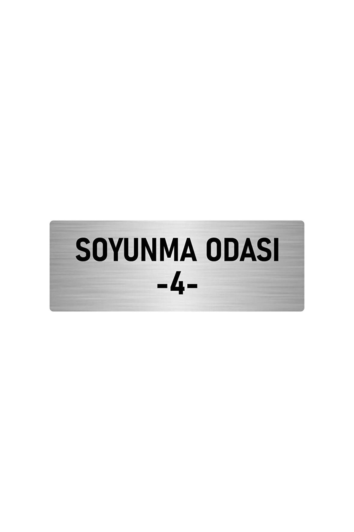 Metal Yönlendirme Levhası, Departman Kapı Isimliği Soyunma Odası 4 5x20 Cm Gümüş Renk
