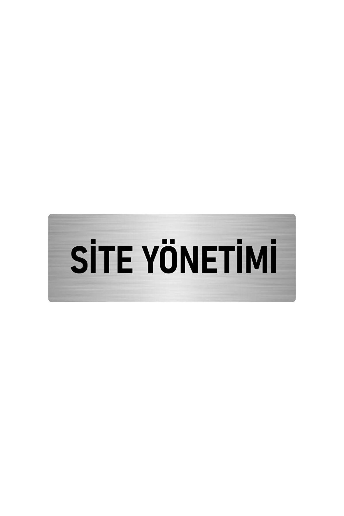 Metal Yönlendirme Levhası, Departman Kapı Isimliği Site Yönetimi 10x20 Cm Gümüş Renk