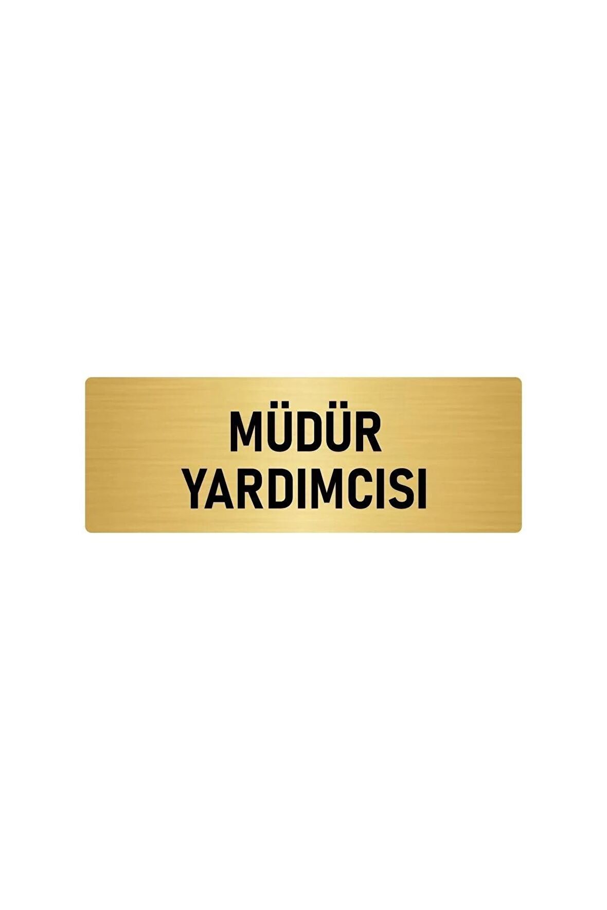 Metal Yönlendirme Levhası, Departman Kapı Isimliği Müdür Yardımcısı 7x20 Cm Altın Renk