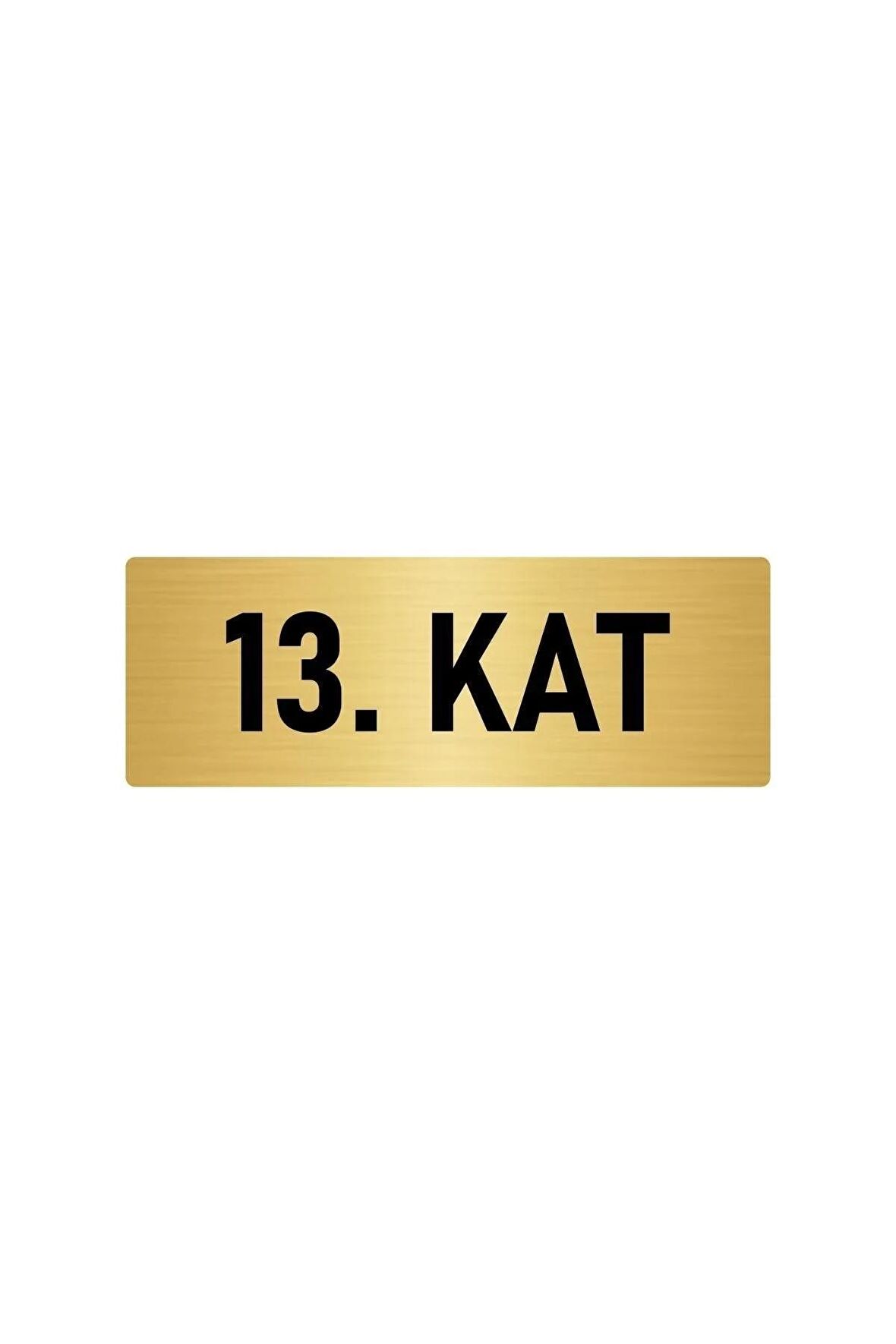 Metal Yönlendirme Levhası, Departman Kapı Isimliği 13. Kat 7x20 Cm Altın Renk