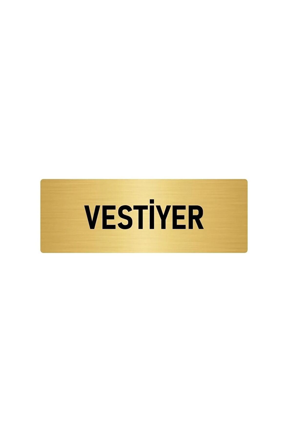 Metal Yönlendirme Levhası, Departman Kapı Isimliği Vestiyer 5x20 Cm Altın Renk